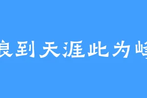 浪到天涯此为峰