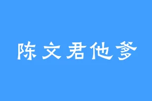 陈文君他爹