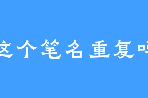 这个笔名重复吗