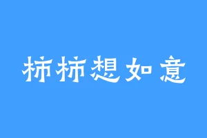 柿柿想如意